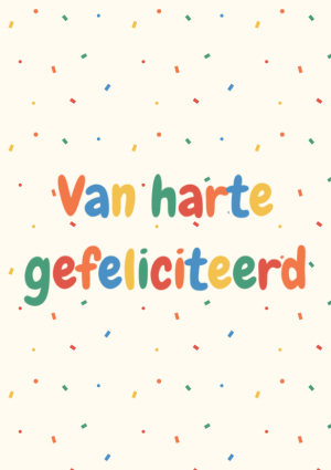 Van harte gefeliciteerd confetti