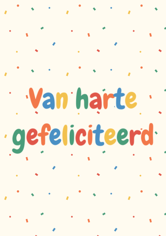 Van harte gefeliciteerd confetti