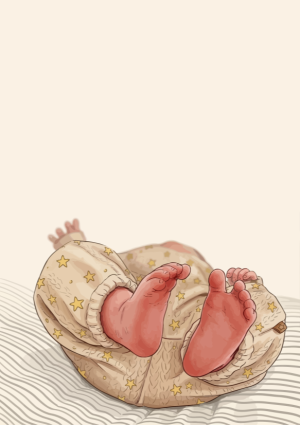 Babyvoetjes met sterrenpyjama