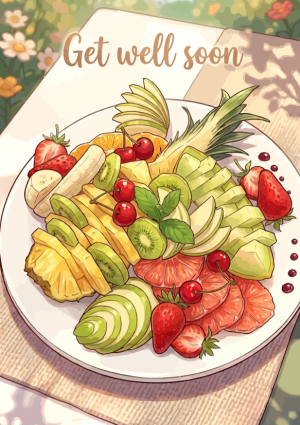 Beterschap get well soon met fruitmand