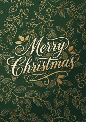 Merry Christmas met groen en gouden letters