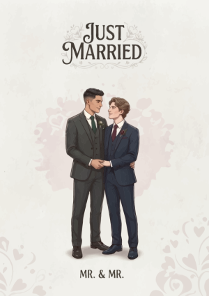 Just married, mr & mr suits voorkant