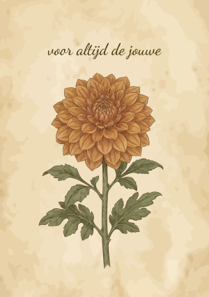 Dahlia bloem met voor altijd de jouwe tekst