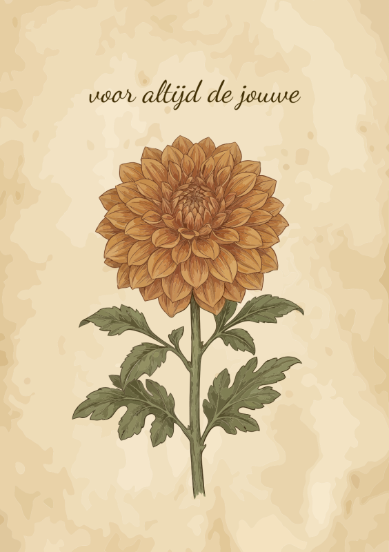 Dahlia bloem met voor altijd de jouwe tekst