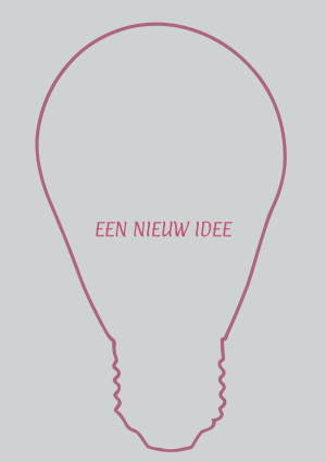 Lamp met een nieuw idee tekst