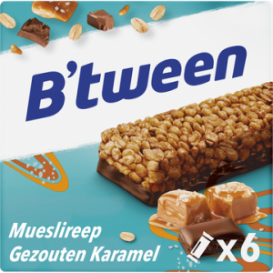B'tween Mueslireep Gezouten Karamel 6 x 23 g