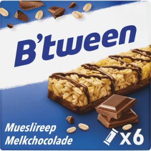 B'tween Mueslireep Melkchocolade 6 x 25 g