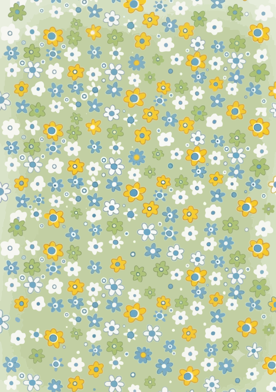 Bloemetjes patroon groen
