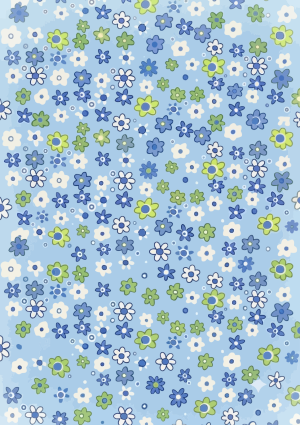 Bloemetjes patroon blauw