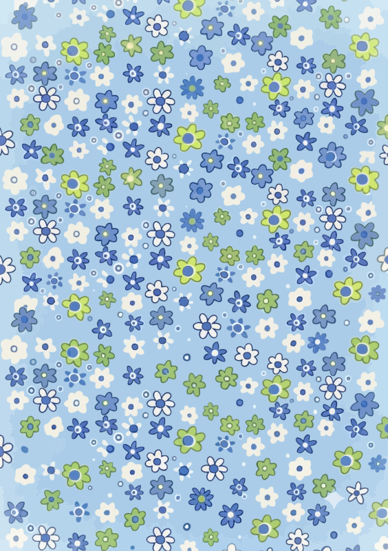 Bloemetjes patroon blauw