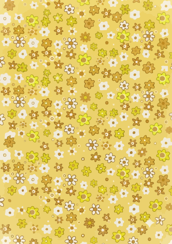 Bloemetjes patroon geel