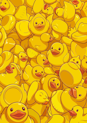 Gele badeendjes