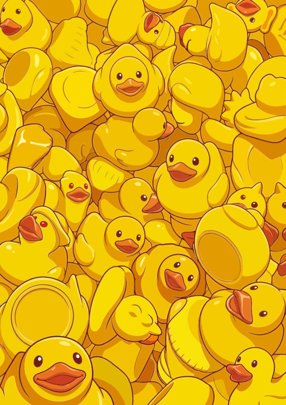 Gele badeendjes