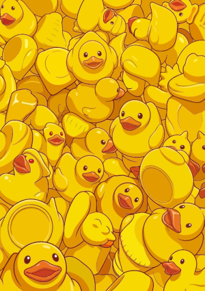 Gele badeendjes