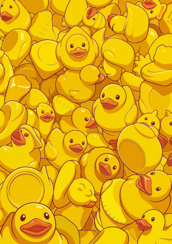 Gele badeendjes
