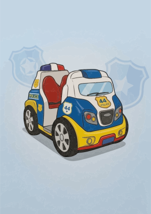 Politieauto voor kinderen met badges