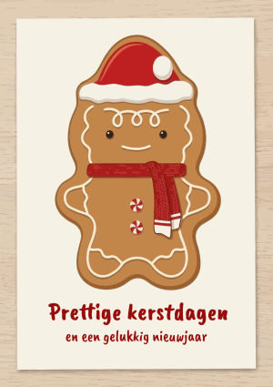 Peperkoekmannetje vrolijk kerstfiguurtje prettige kerstdagen
