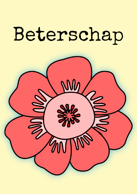 Beterschap bloem geel roze