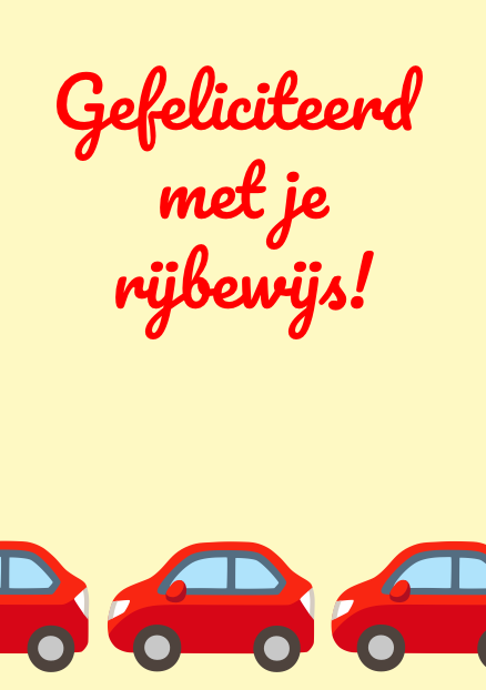 Gefeliciteerd met je rijbewijs