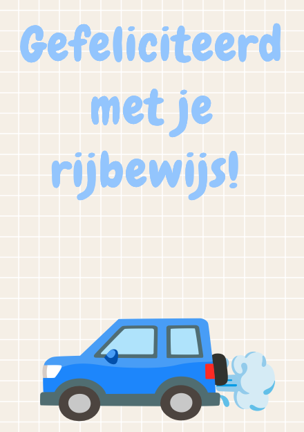 Gefeliciteerd met je rijbewijs auto wolkje