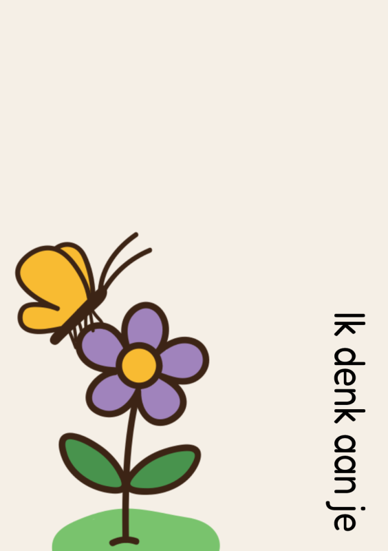 Ik denk aan je bloem vlinder
