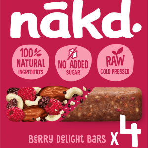 Nakd. Raw Fruitrepen met noten Berry Delight