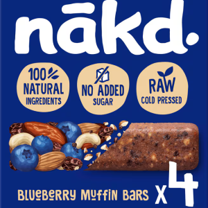 Nakd. Raw Fruitrepen met noten Blueberry Muffin
