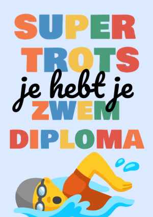 Super trots, je hebt je zwemdiploma