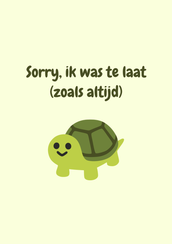Sorry, ik was te laat (zoals altijd)