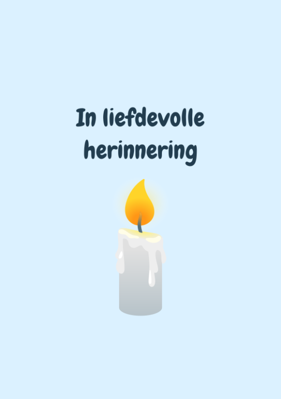 In liefdevolle herinnering met kaarsje