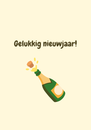 Gelukkig nieuwjaar met champagnefles