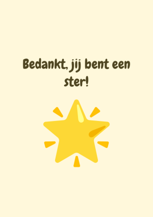 Bedankt, jij bent een ster