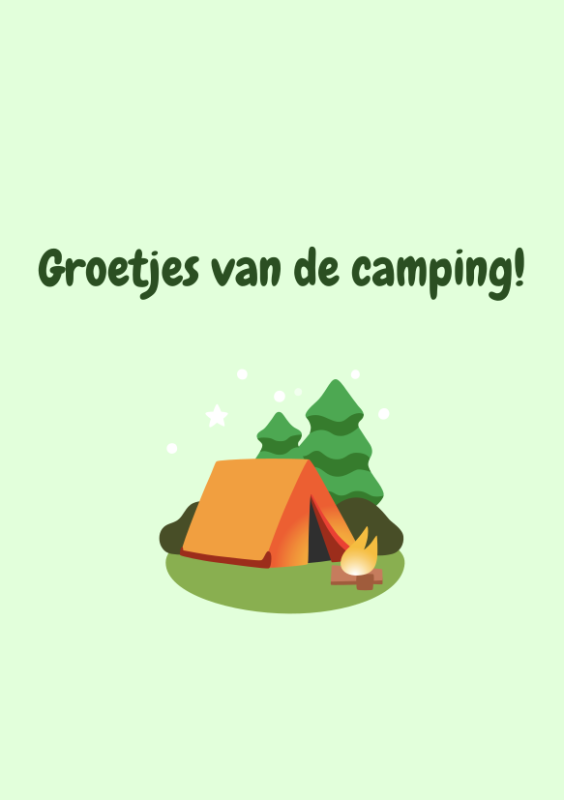 Groetjes van de camping met tent