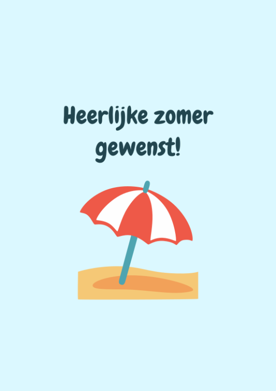 Heerlijke zomer gewenst met parasol