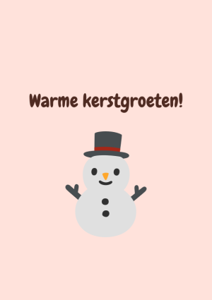 Warme kerstgroeten met sneeuwpop