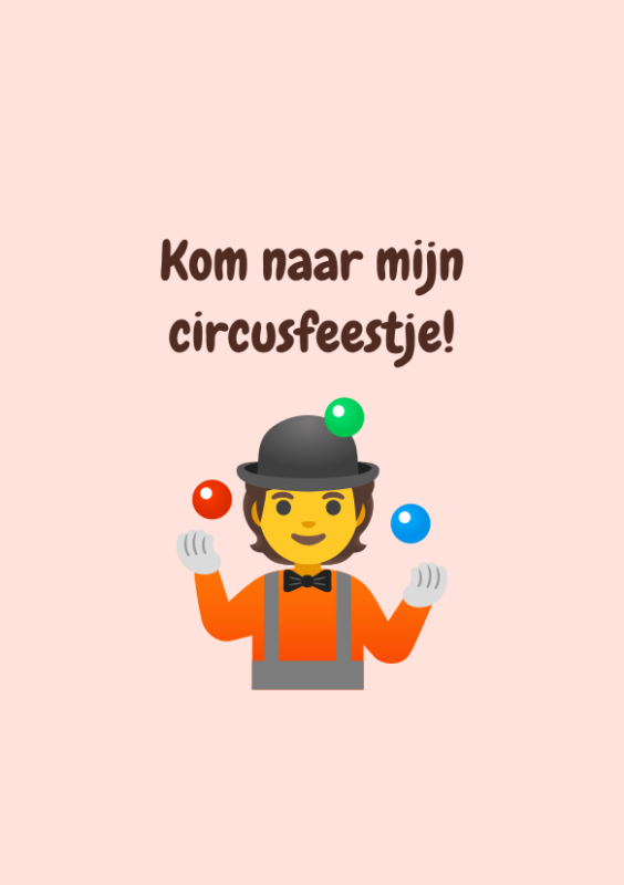 Kom naar mijn circusfeestje met jongleur