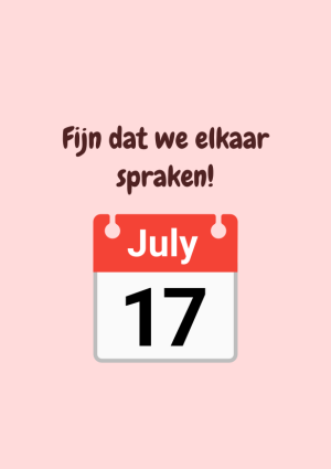 Fijn dat we elkaar spraken met kalender