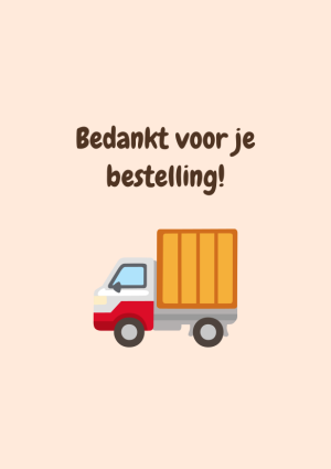 Bedankt voor je bestelling met bezorgwagen