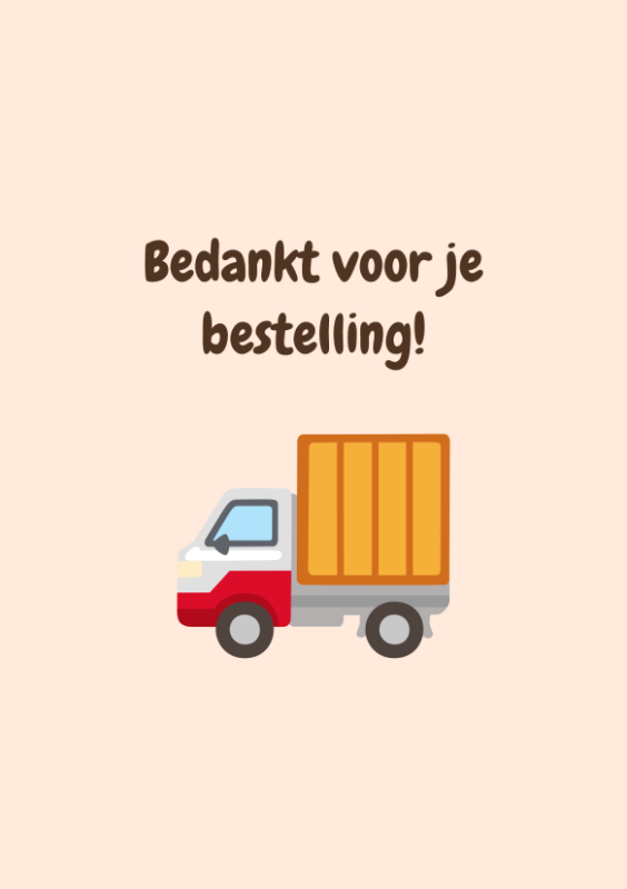 Bedankt voor je bestelling met bezorgwagen