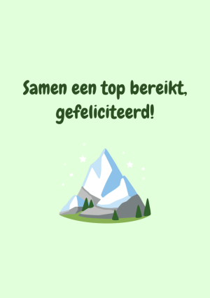 Samen een top bereikt, gefeliciteerd