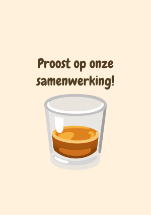 Proost op onze samenwerking met whiskyglas