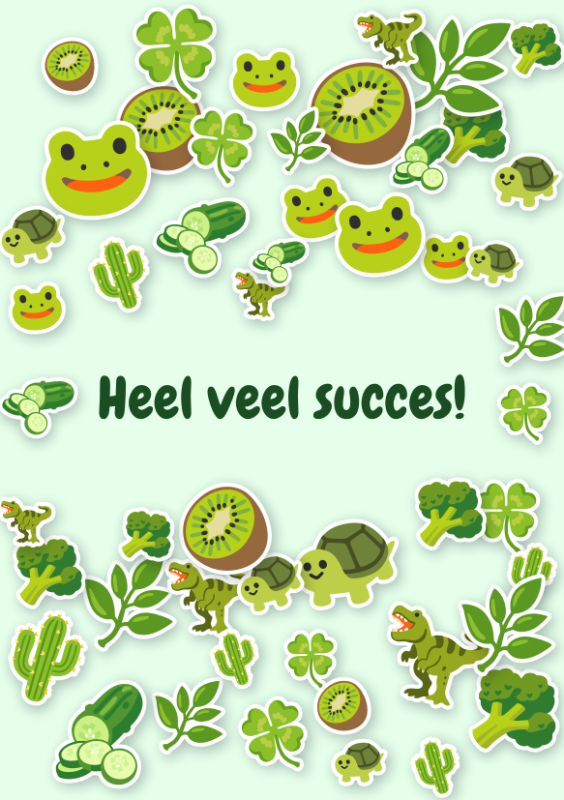 Heel veel succes!