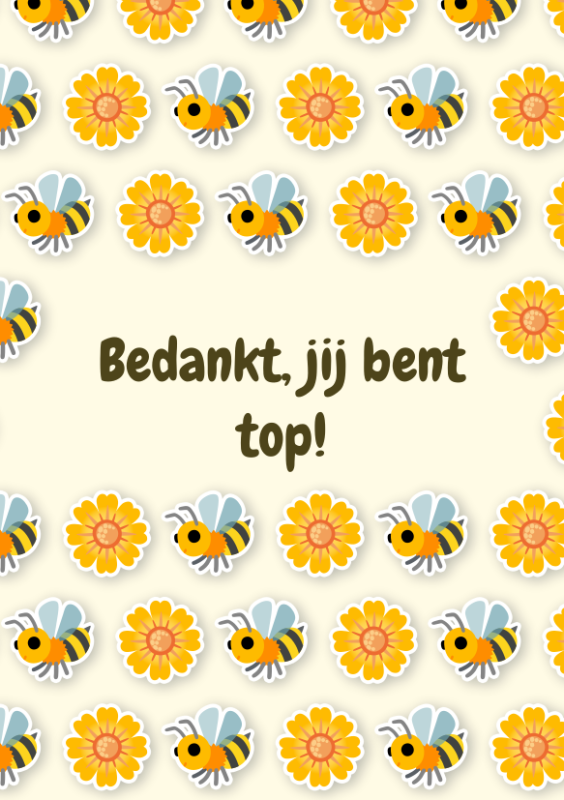 Bedankt, jij bent top!