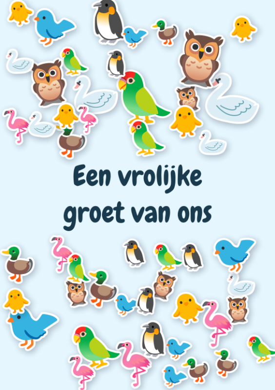 Een vrolijke groet van ons