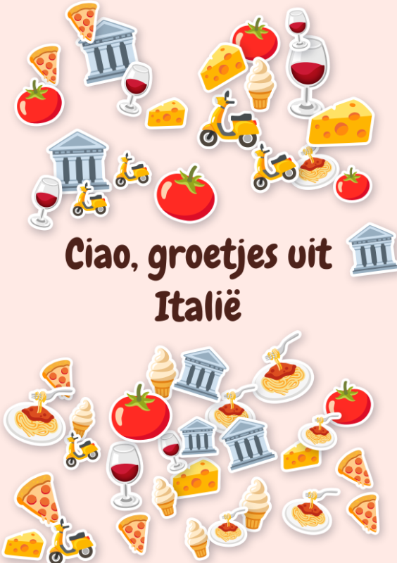 Ciao, groetjes uit Italië
