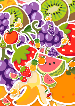 Emoji kaart vol fruit