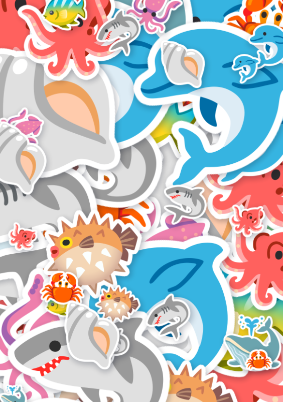 Emoji kaart vol zeedieren