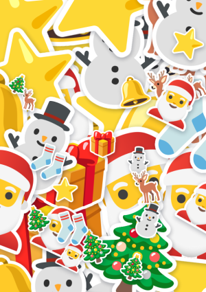 Emoji kaart vol kerst