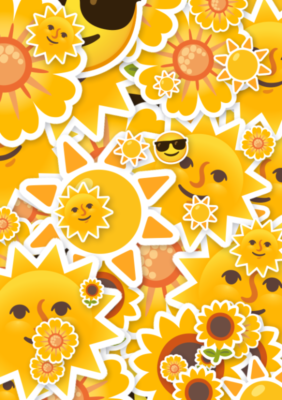 Emoji kaart vol zonnetjes