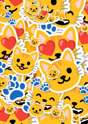 Emoji kaart vol katten